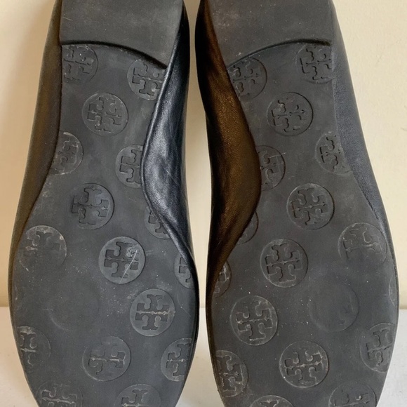 Tory Burch Reva Ballet Flats Size 6.5 Black Leather Upper - Picture 6 of 9